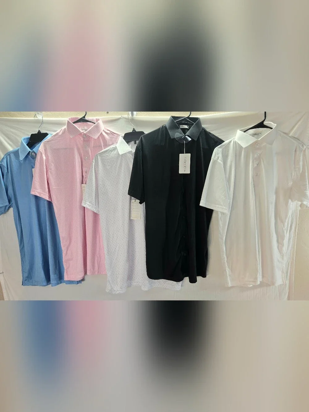 Lot of 5 Collars & Co Men's Size Medium Polo Dress Shirts NWT & NWOT